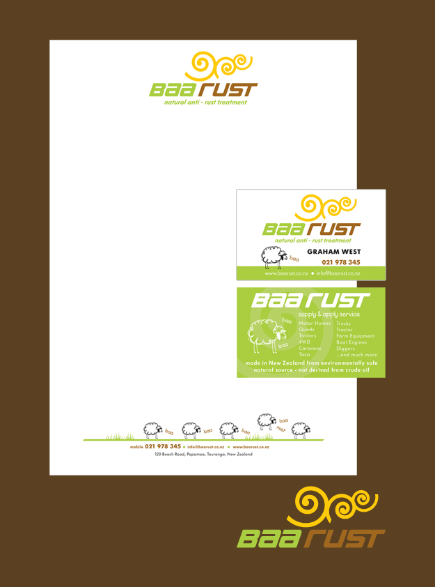 Baa Rust Logo, Letterhead & Business Card