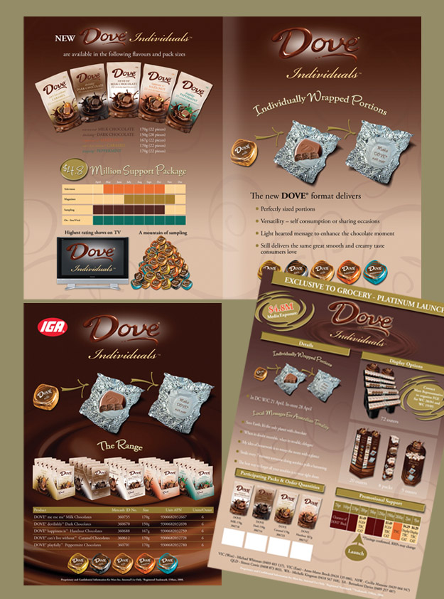 Dove chocolates marketing brochures